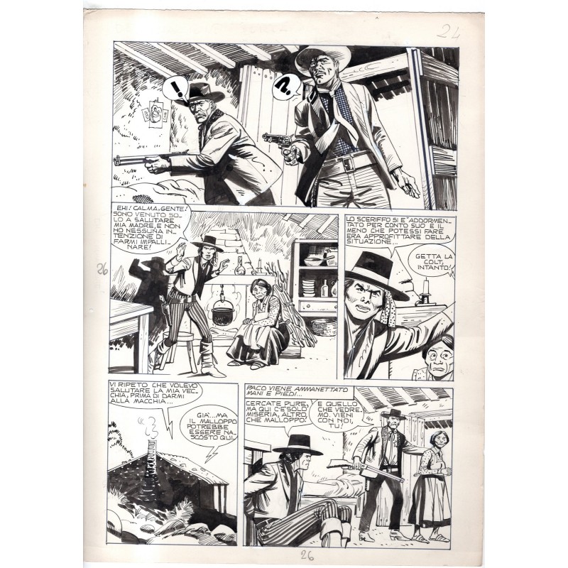 Rodeo - L'ombra della forca - p.26 - Renato Polese - Tavola Originale  - 1977