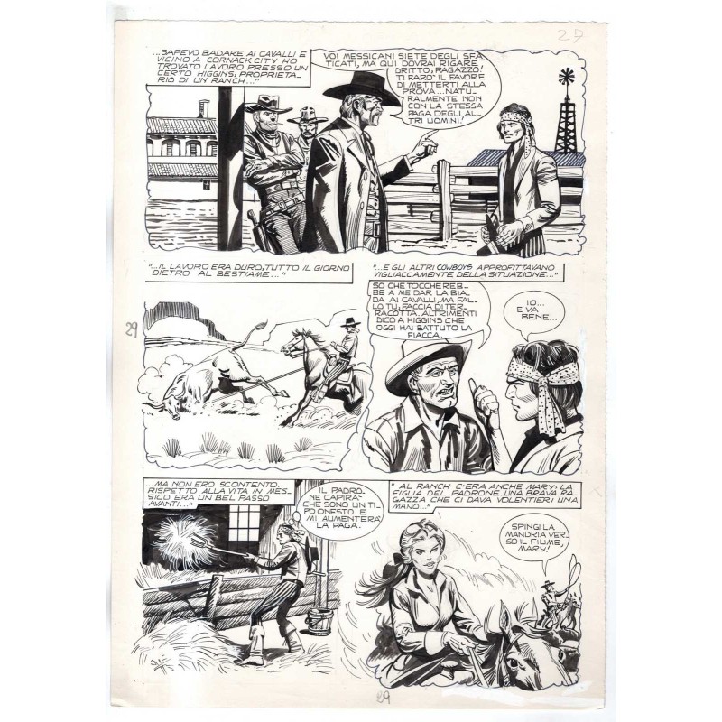 Rodeo - L'ombra della forca - p.29 - Renato Polese - Tavola Originale  - 1977