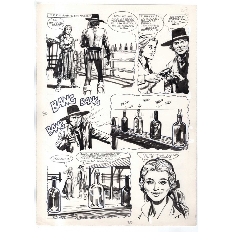 Rodeo - L'ombra della forca - p.30 - Renato Polese - Tavola Originale  - 1977