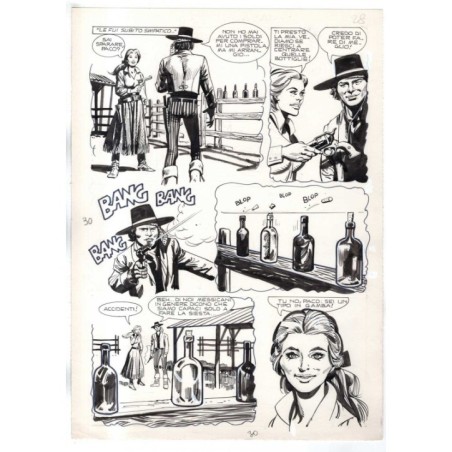 Rodeo - L'ombra della forca - p.30 - Renato Polese - Tavola Originale  - 1977