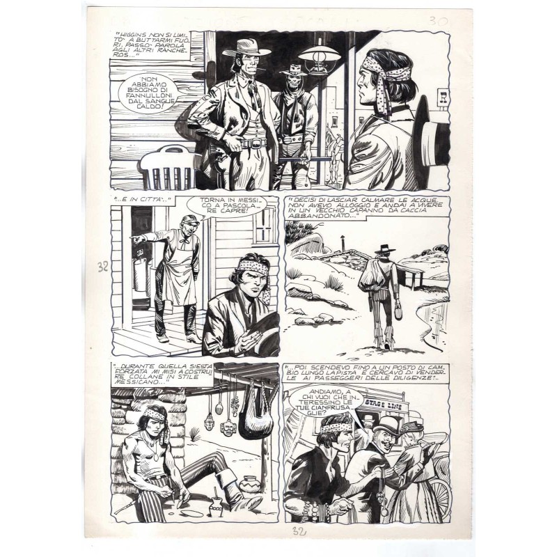 Rodeo - L'ombra della forca - p.32 - Renato Polese - Tavola Originale  - 1977