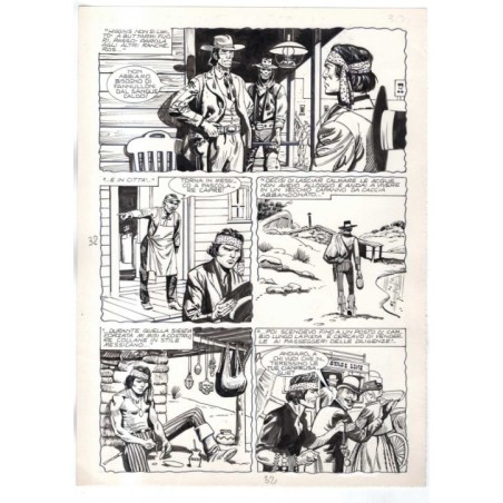 Rodeo - L'ombra della forca - p.32 - Renato Polese - Tavola Originale  - 1977