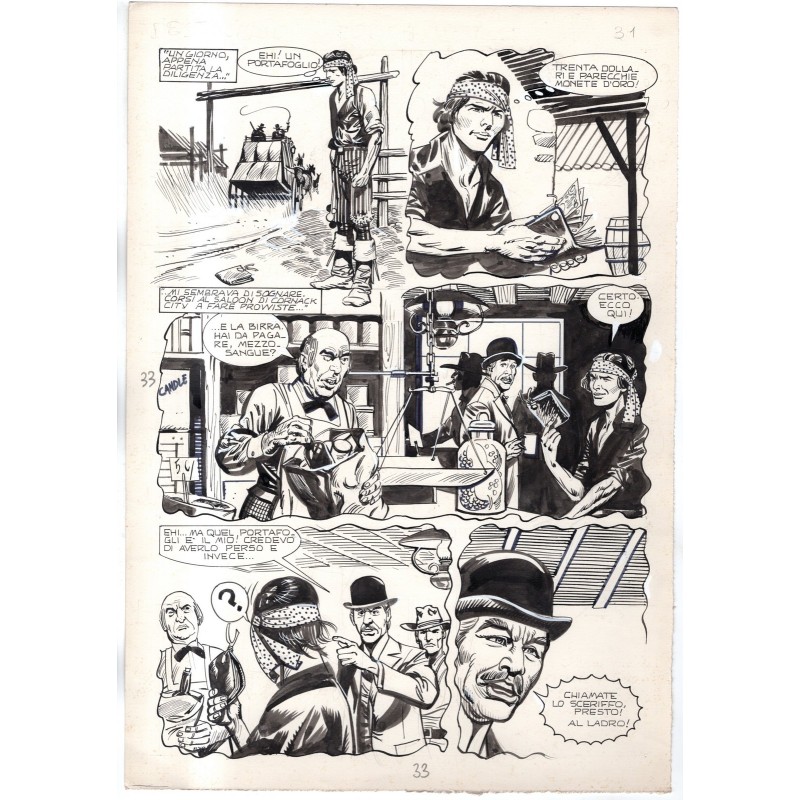 Rodeo - L'ombra della forca - p.33 - Renato Polese - Tavola Originale  - 1977