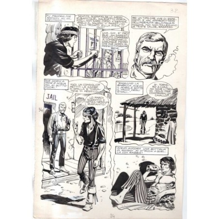 Rodeo - L'ombra della forca - p.34 - Renato Polese - Tavola Originale  - 1977