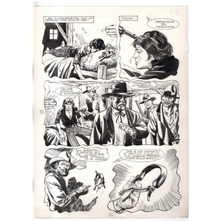 Rodeo - L'ombra della forca - p.35 - Renato Polese - Tavola Originale  - 1977