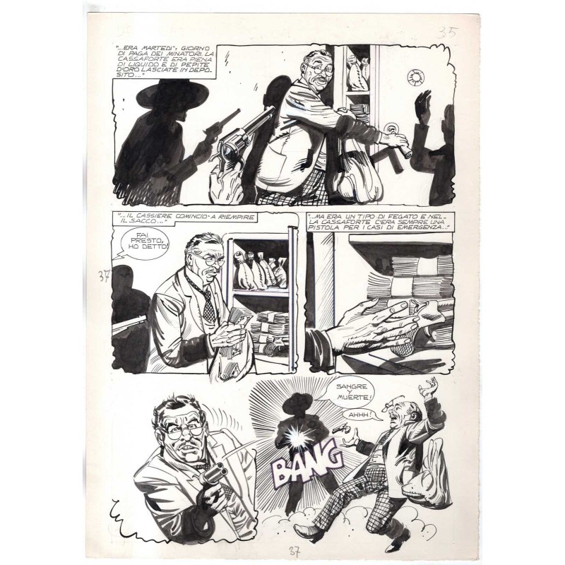 Rodeo - L'ombra della forca - p.37 - Renato Polese - Tavola Originale  - 1977