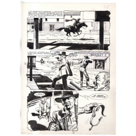Rodeo - L'ombra della forca - p.38 - Renato Polese - Tavola Originale  - 1977