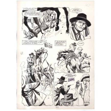 Rodeo - L'ombra della forca - p.42 - Renato Polese - Tavola Originale  - 1977