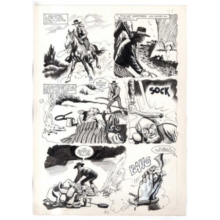 Rodeo - L'ombra della forca - p.43 - Renato Polese - Tavola Originale  - 1977