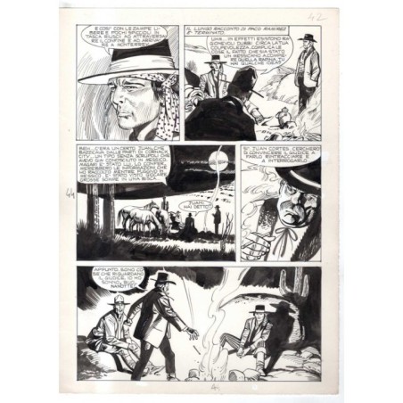 Rodeo - L'ombra della forca - p.44 - Renato Polese - Tavola Originale  - 1977