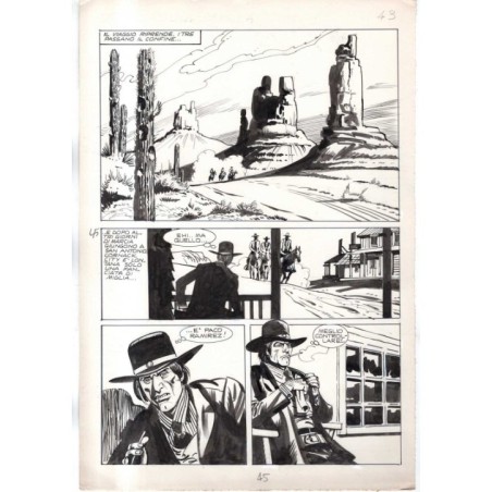 Rodeo - L'ombra della forca - p.45 - Renato Polese - Tavola Originale  - 1977
