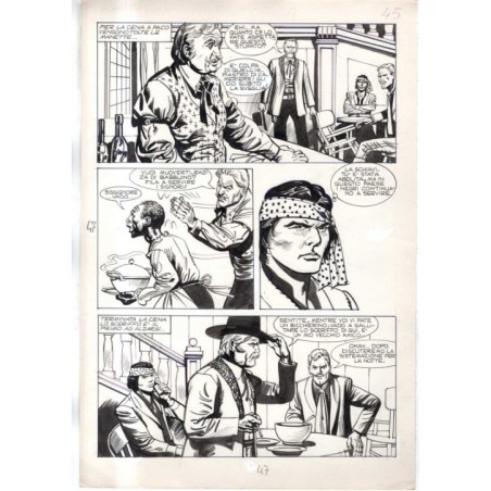 Rodeo - L'ombra della forca - p.47 - Renato Polese - Tavola Originale  - 1977