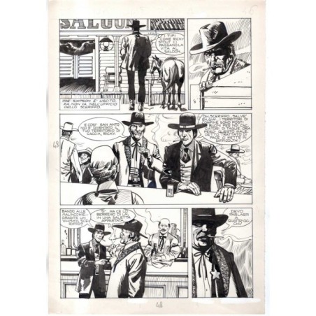Rodeo - L'ombra della forca - p.48 - Renato Polese - Tavola Originale  - 1977