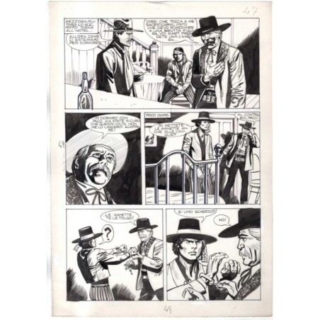 Rodeo - L'ombra della forca - p.49 - Renato Polese - Tavola Originale  - 1977