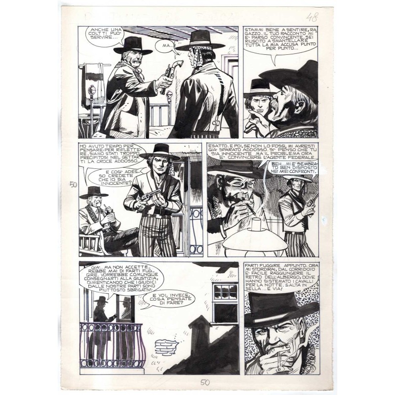 Rodeo - L'ombra della forca - p.50 - Renato Polese - Tavola Originale  - 1977