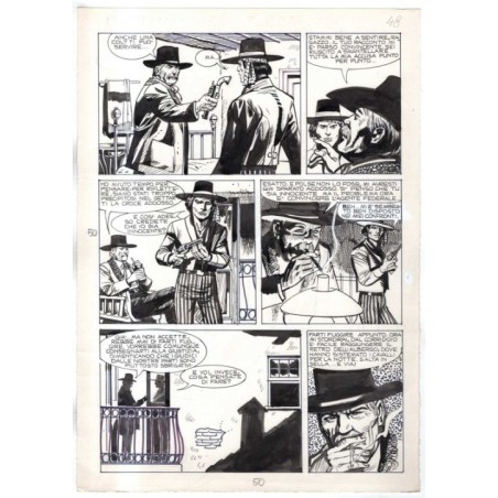 Rodeo - L'ombra della forca - p.50 - Renato Polese - Tavola Originale  - 1977