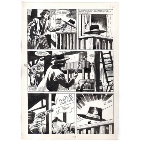 Rodeo - L'ombra della forca - p.52 - Renato Polese - Tavola Originale  - 1977