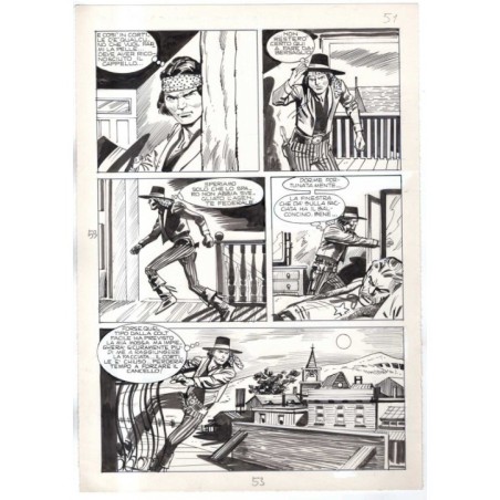 Rodeo - L'ombra della forca - p.53 - Renato Polese - Tavola Originale  - 1977