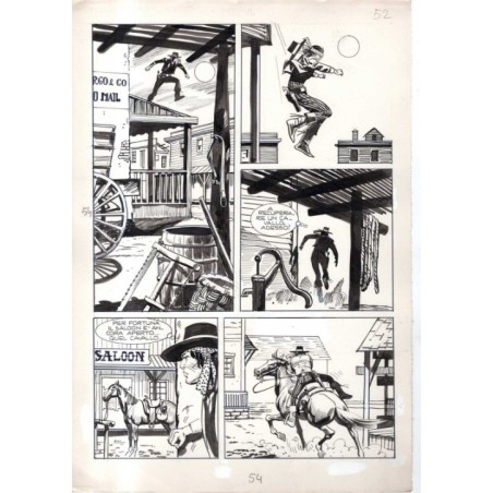 Rodeo - L'ombra della forca - p.54 - Renato Polese - Tavola Originale  - 1977