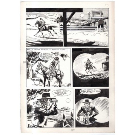 Rodeo - L'ombra della forca - p.55 - Renato Polese - Tavola Originale  - 1977