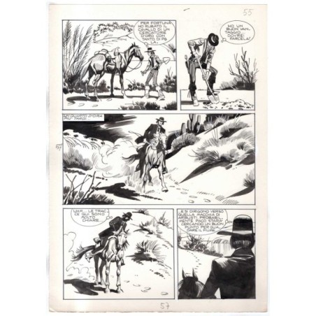 Rodeo - L'ombra della forca - p.57 - Renato Polese - Tavola Originale  - 1977