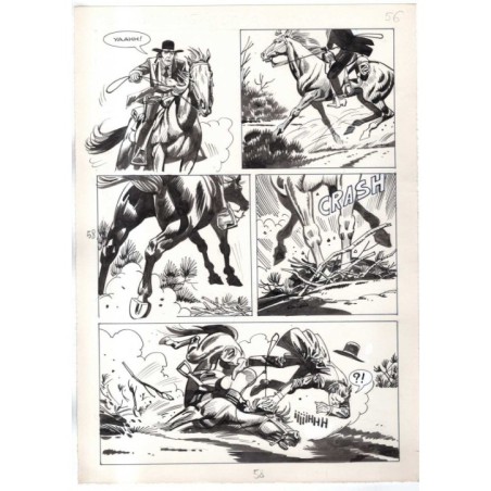Rodeo - L'ombra della forca - p.58 - Renato Polese - Tavola Originale  - 1977