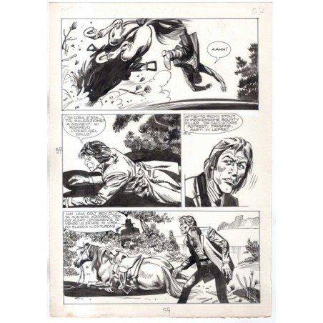 Rodeo - L'ombra della forca - p.59 - Renato Polese - Tavola Originale  - 1977