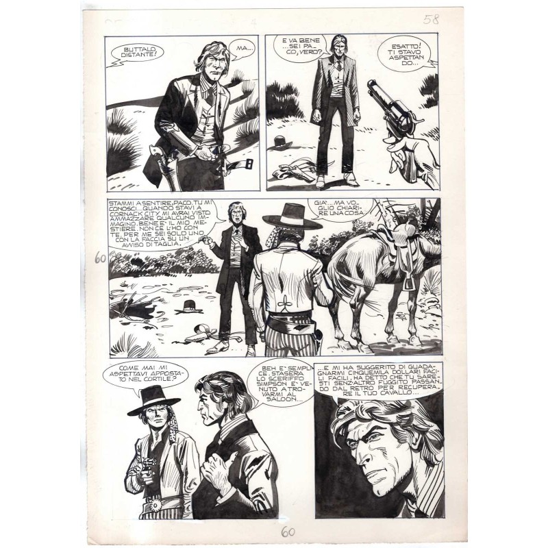 Rodeo - L'ombra della forca - p.60 - Renato Polese - Tavola Originale  - 1977