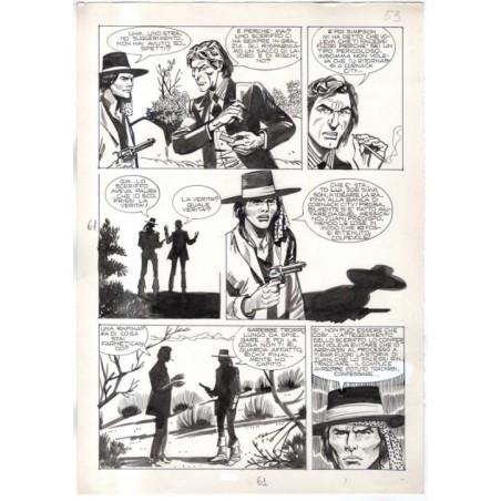 Rodeo - L'ombra della forca - p.61 - Renato Polese - Tavola Originale  - 1977