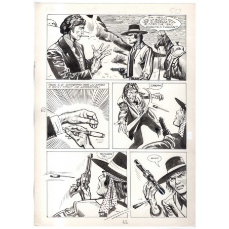 Rodeo - L'ombra della forca - p.62 - Renato Polese - Tavola Originale  - 1977