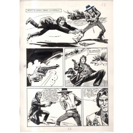 Rodeo - L'ombra della forca - p.63 - Renato Polese - Tavola Originale  - 1977
