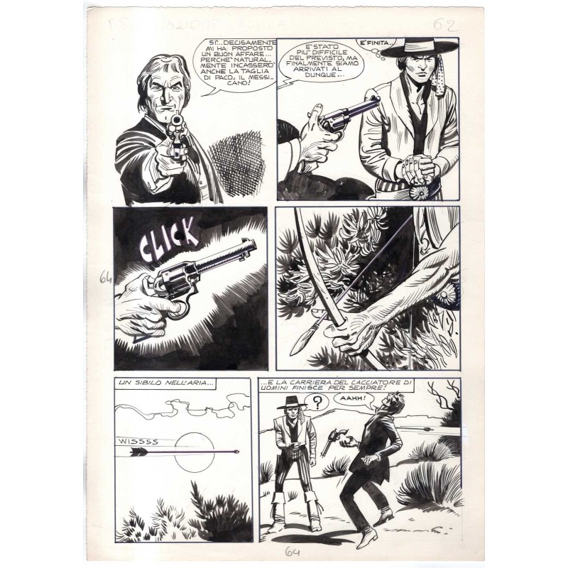 Rodeo - L'ombra della forca - p.64 - Renato Polese - Tavola Originale  - 1977