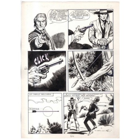Rodeo - L'ombra della forca - p.64 - Renato Polese - Tavola Originale  - 1977