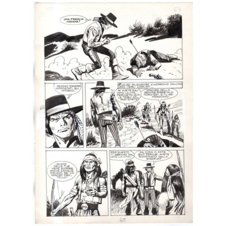 Rodeo - L'ombra della forca - p.65 - Renato Polese - Tavola Originale  - 1977