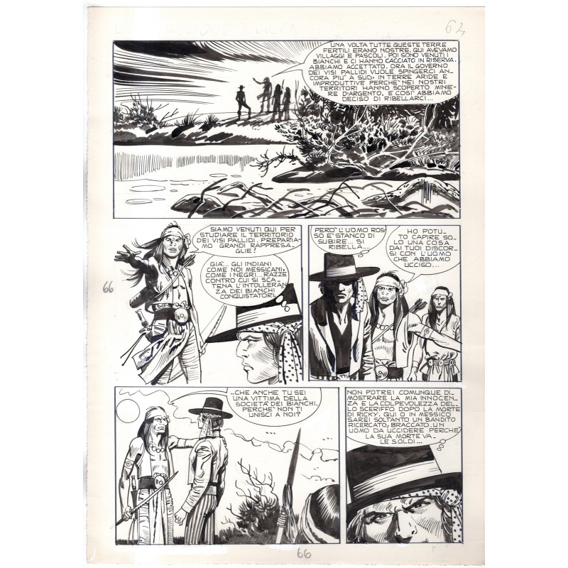 Rodeo - L'ombra della forca - p.66 - Renato Polese - Tavola Originale  - 1977