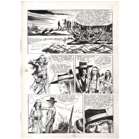 Rodeo - L'ombra della forca - p.66 - Renato Polese - Tavola Originale  - 1977