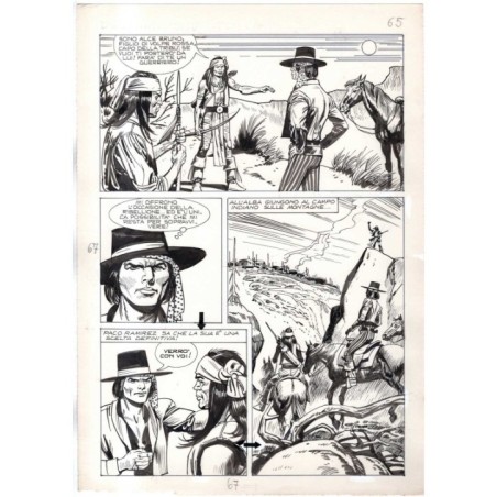 Rodeo - L'ombra della forca - p.67 - Renato Polese - Tavola Originale  - 1977
