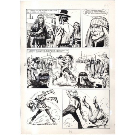 Rodeo - L'ombra della forca - p.68 - Renato Polese - Tavola Originale  - 1977
