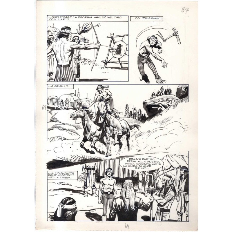 Rodeo - L'ombra della forca - p.69 - Renato Polese - Tavola Originale  - 1977