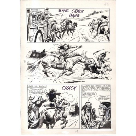 Rodeo - L'ombra della forca - p.71 - Renato Polese - Tavola Originale  - 1977