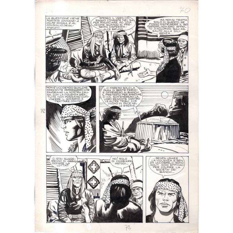 Rodeo - L'ombra della forca - p.72 - Renato Polese - Tavola Originale  - 1977