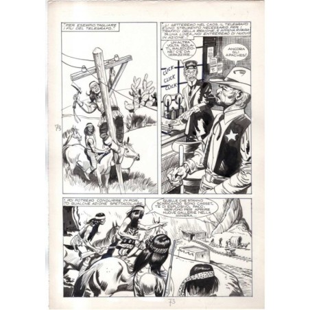 Rodeo - L'ombra della forca - p.73 - Renato Polese - Tavola Originale  - 1977