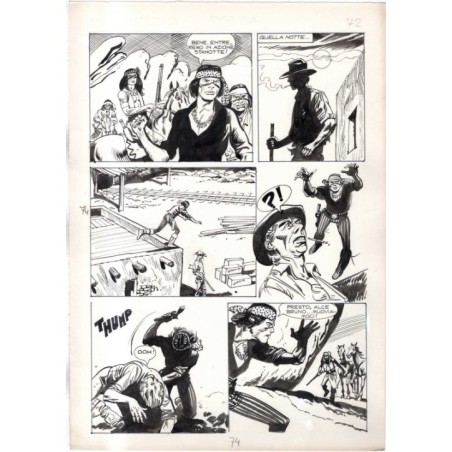 Rodeo - L'ombra della forca - p.74 - Renato Polese - Tavola Originale  - 1977