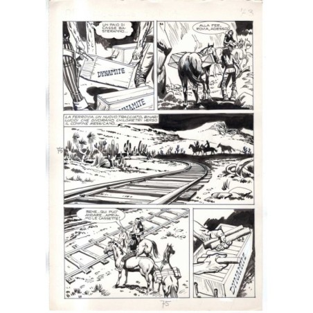 Rodeo - L'ombra della forca - p.75 - Renato Polese - Tavola Originale  - 1977