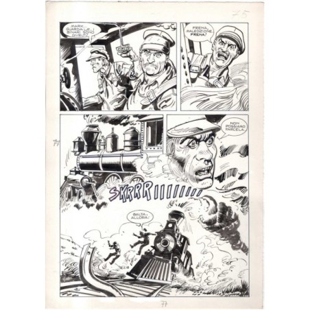Rodeo - L'ombra della forca - p.77 - Renato Polese - Tavola Originale  - 1977