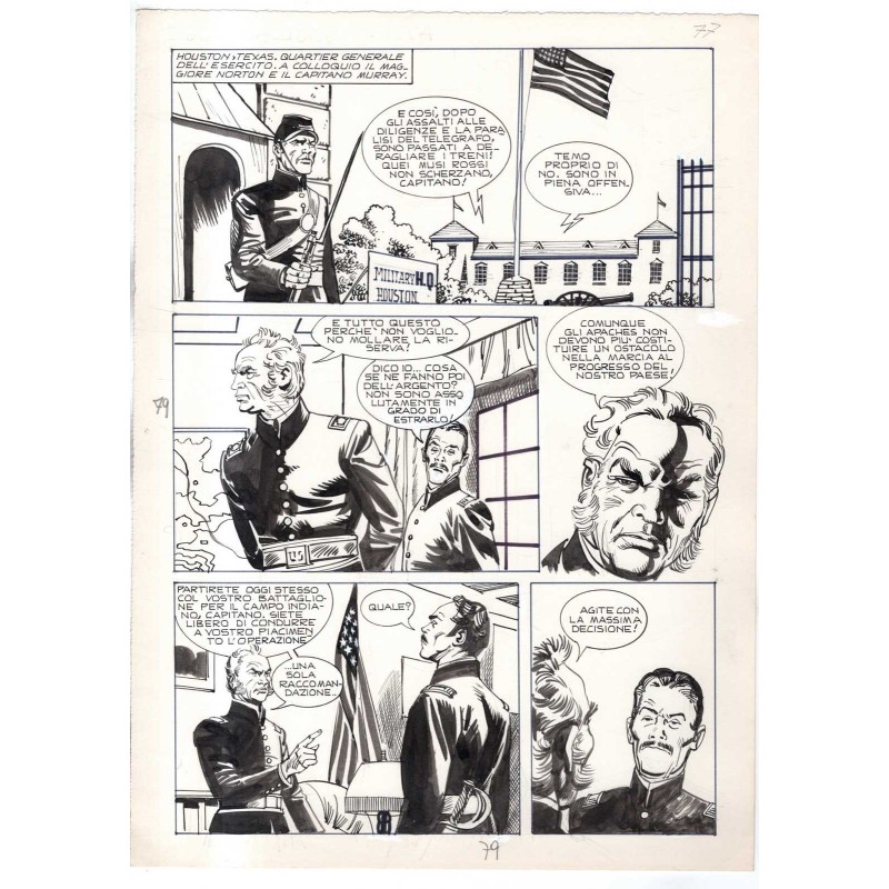 Rodeo - L'ombra della forca - p.79 - Renato Polese - Tavola Originale  - 1977