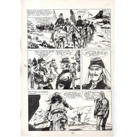 Rodeo - L'ombra della forca - p.80 - Renato Polese - Tavola Originale  - 1977