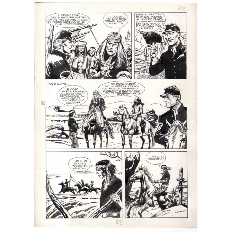 Rodeo - L'ombra della forca - p.82 - Renato Polese - Tavola Originale  - 1977