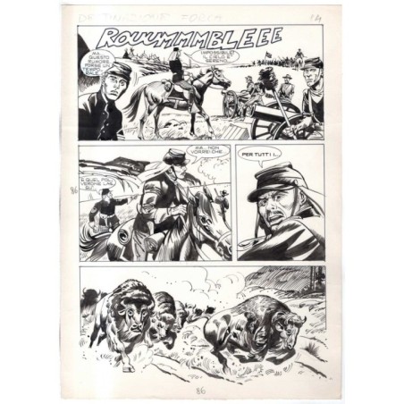 Rodeo - L'ombra della forca - p.86 - Renato Polese - Tavola Originale  - 1977