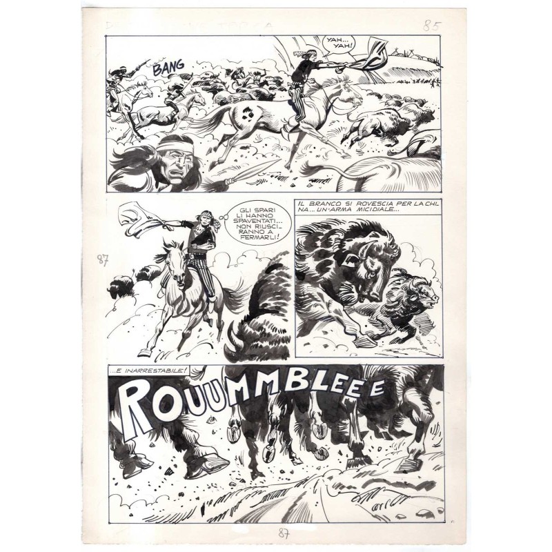 Rodeo - L'ombra della forca - p.87 - Renato Polese - Tavola Originale  - 1977